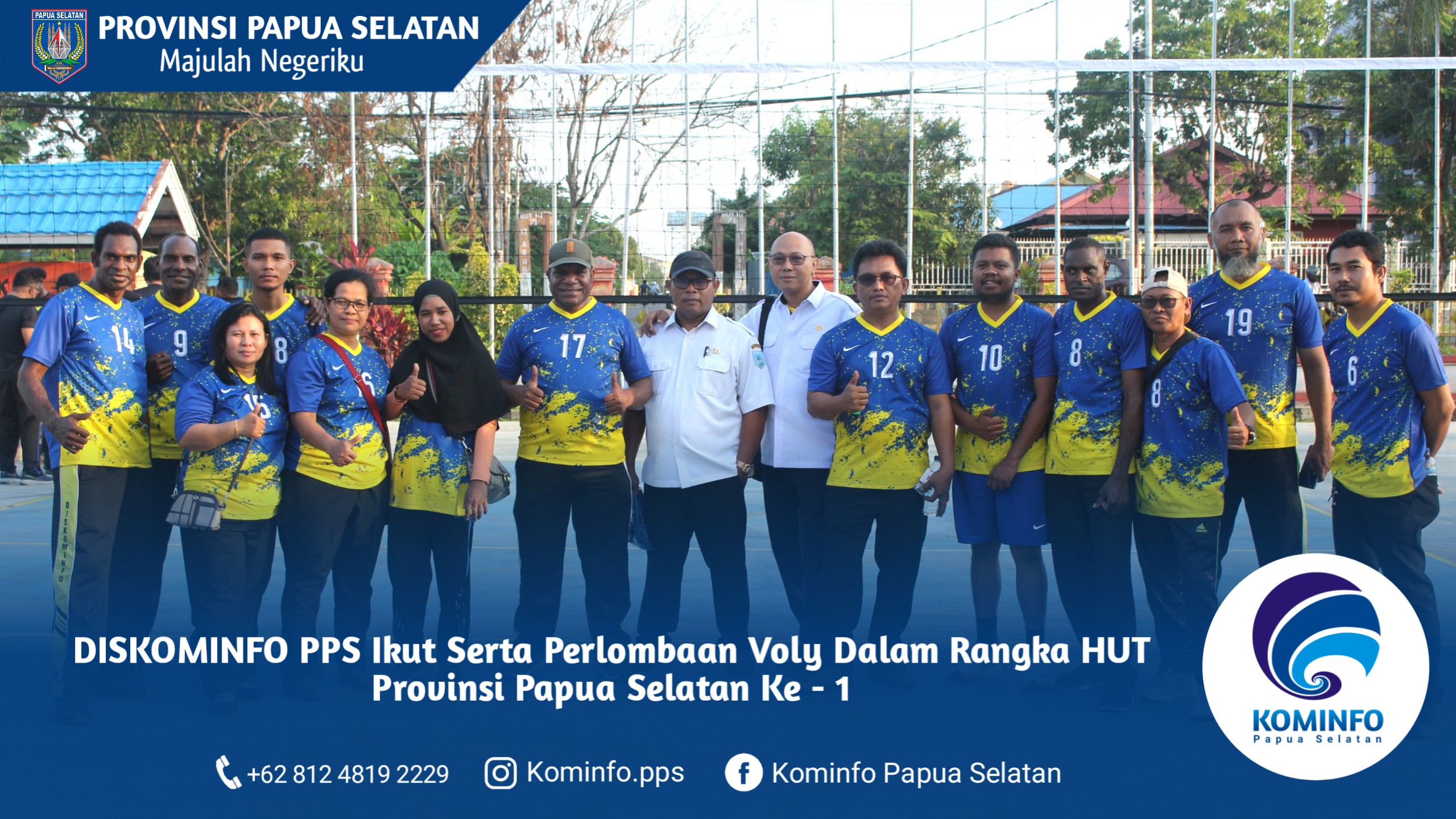 Dinas Kominfo Ikut Serta Perlombaan Bola Voly Dalam Rangka Memperingati HUT Provinsi Papua Selatan K